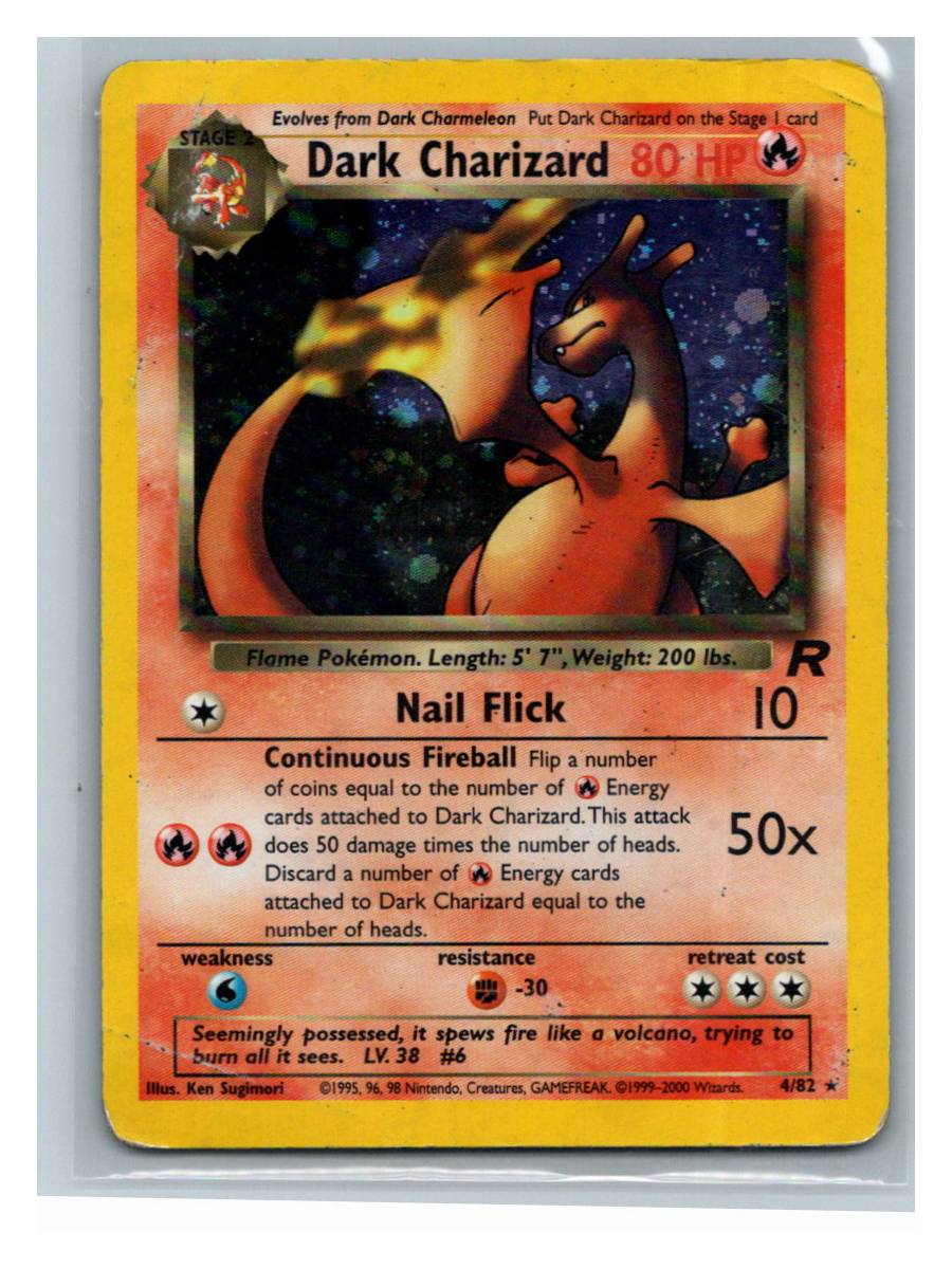 Dark Charizard 4/82 Damaged - foto real (frontal)