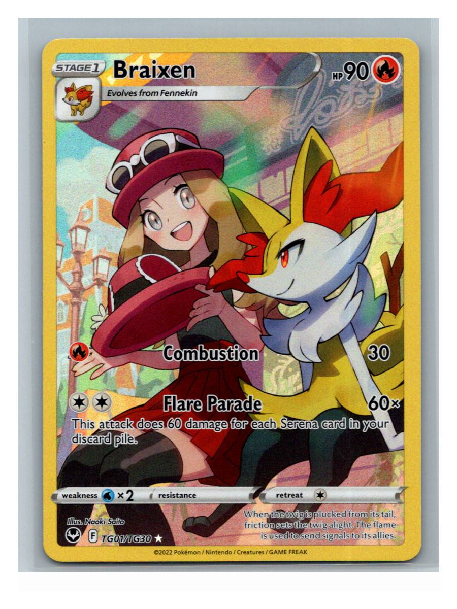 Braixen (Trainer Gallery, Silver Tempest) - foto real del ejemplar (frontal)