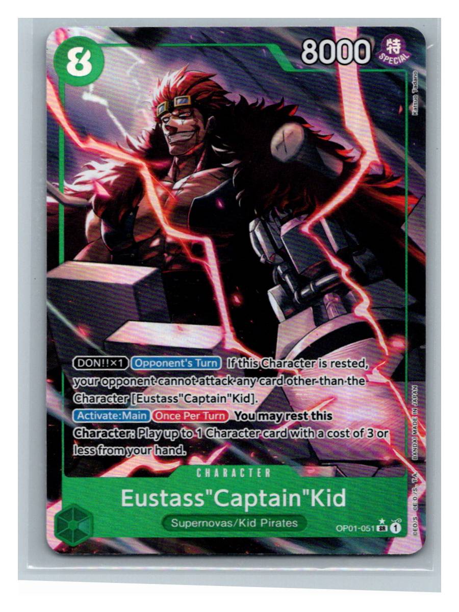 Eustass"Captain"Kid (SR alternate art) - foto real del ejemplar (frontal)