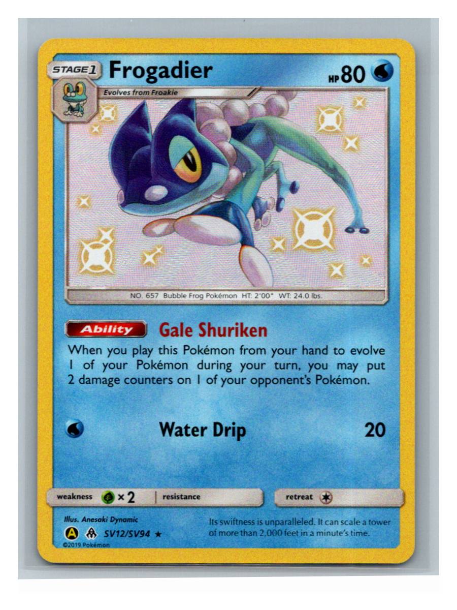 Frogadier (Shiny Vault, Hidden Fates) - foto real del ejemplar (frontal)