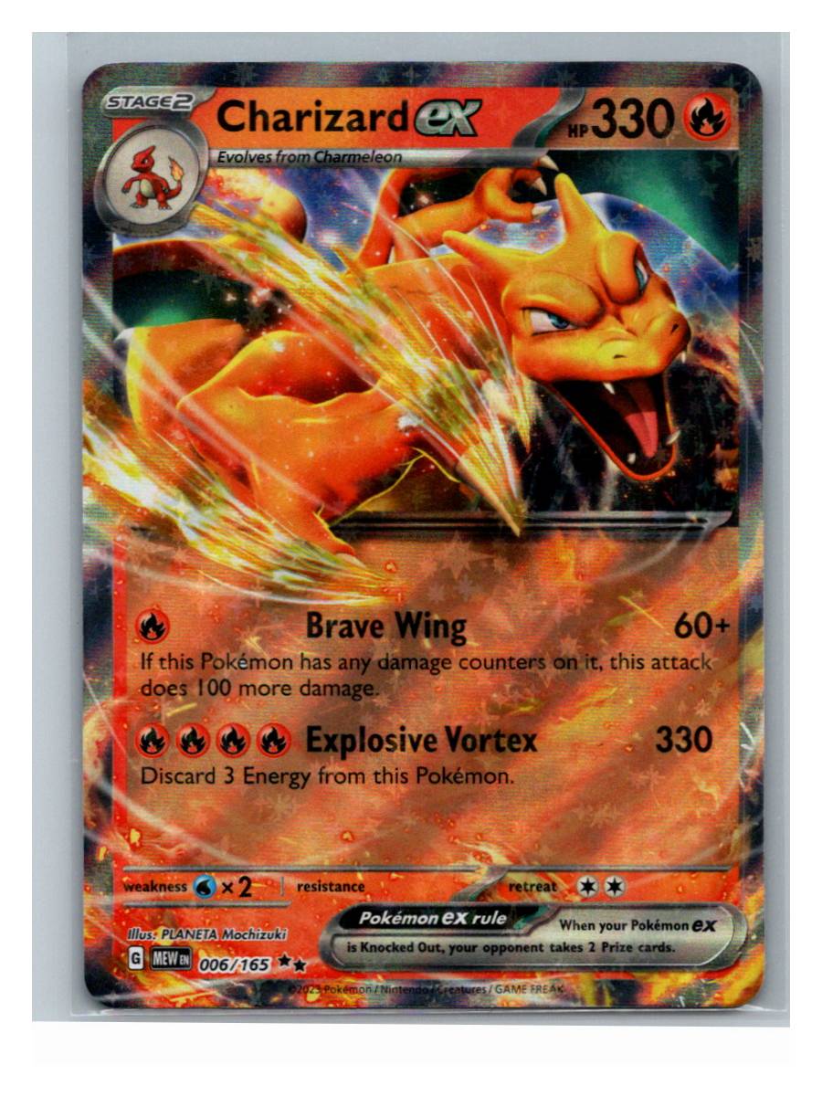 Charizard ex - SV: 151 (006/165) - foto real del ejemplar (frontal)