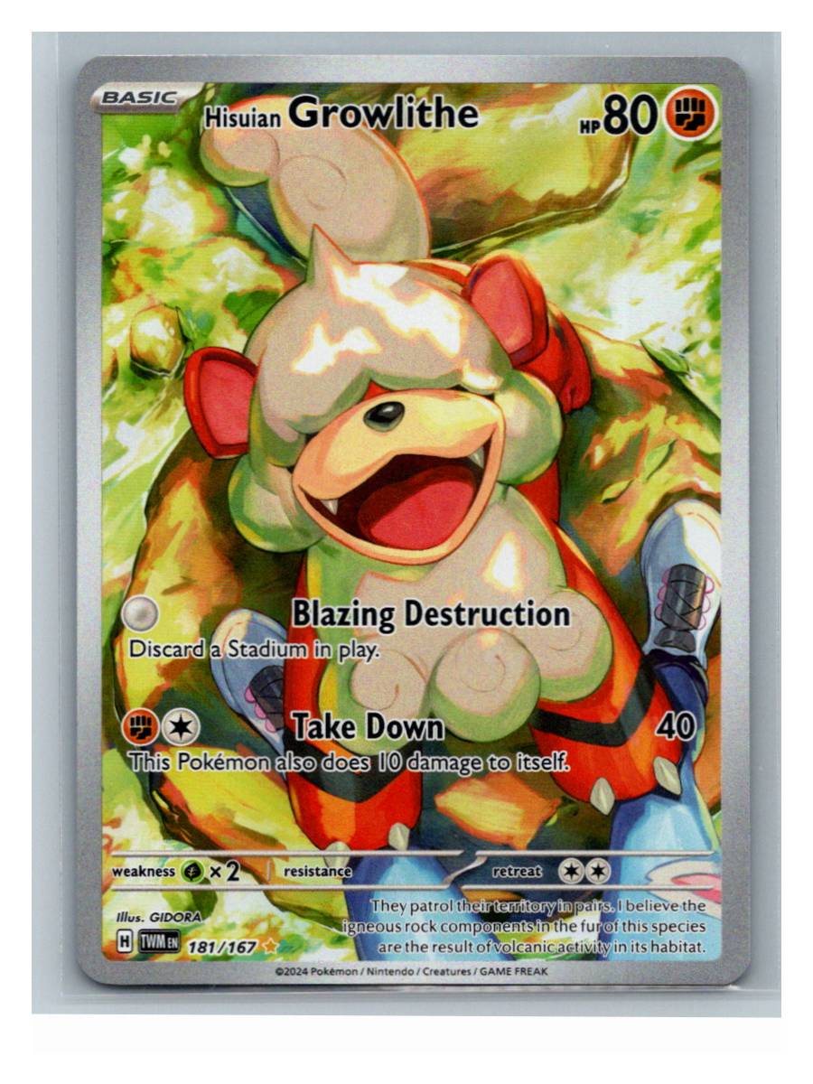 Hisuian Growlithe - foto real del ejemplar (frontal)