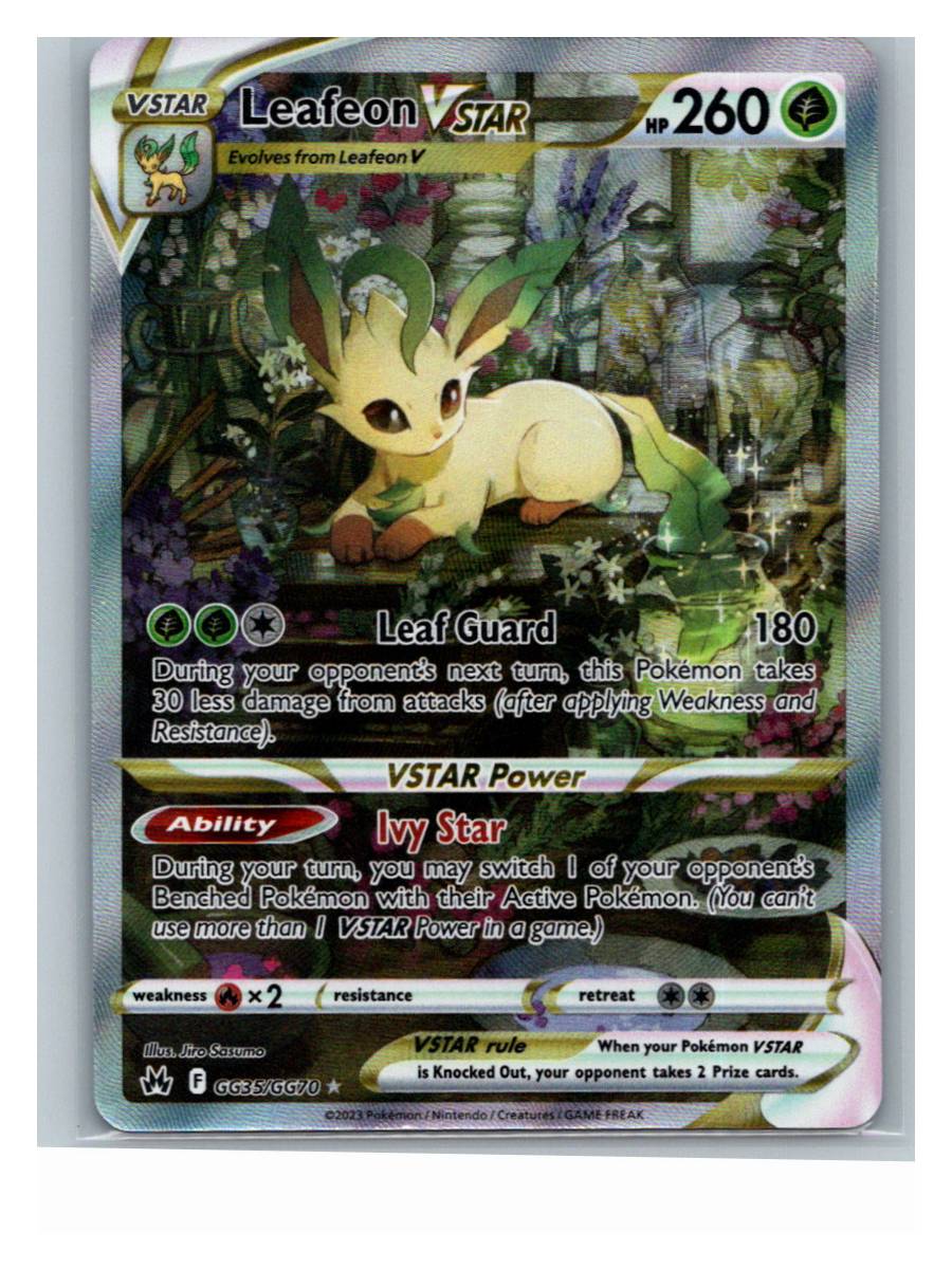 Leafeon VSTAR - Crown Zenith: Galarian Gallery (GG35/GG70) - foto real del ejemplar (frontal)
