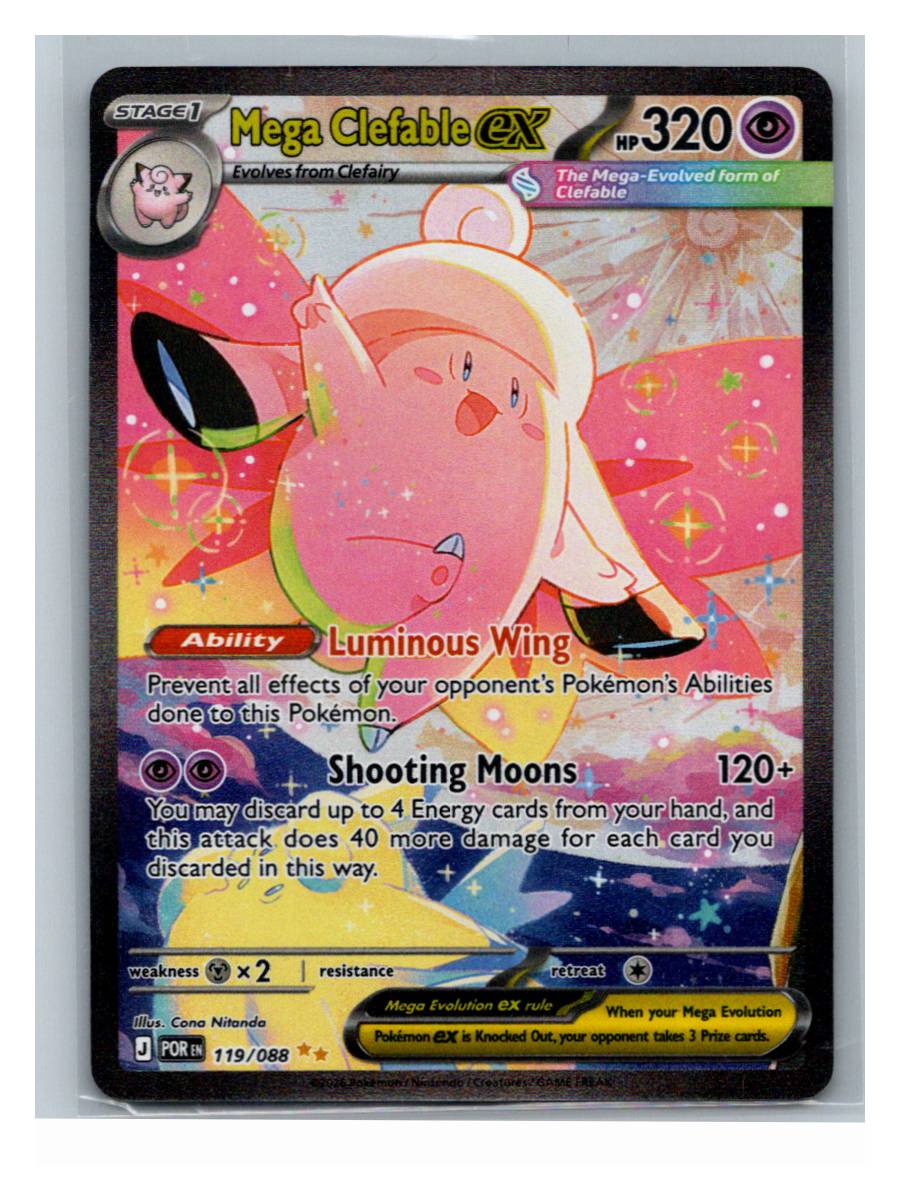 Mega Clefable ex - foto real del ejemplar (frontal)