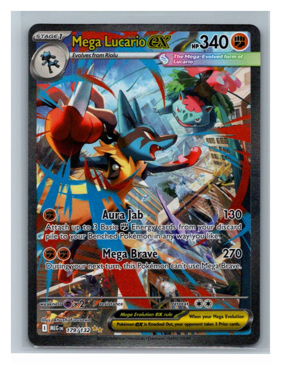 Mega Lucario ex - foto real del ejemplar (frontal)