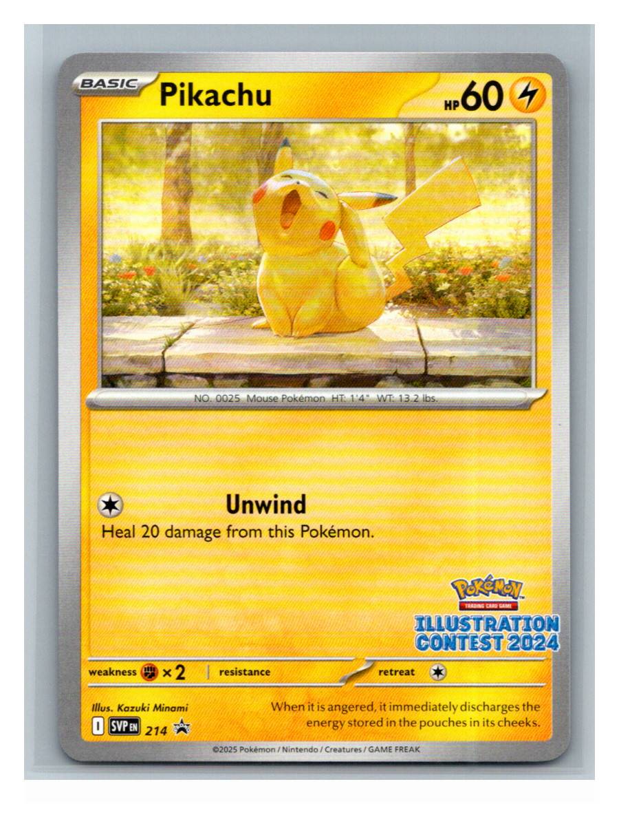 Pikachu (Illustration Contest 2024) - foto real del ejemplar (frontal)