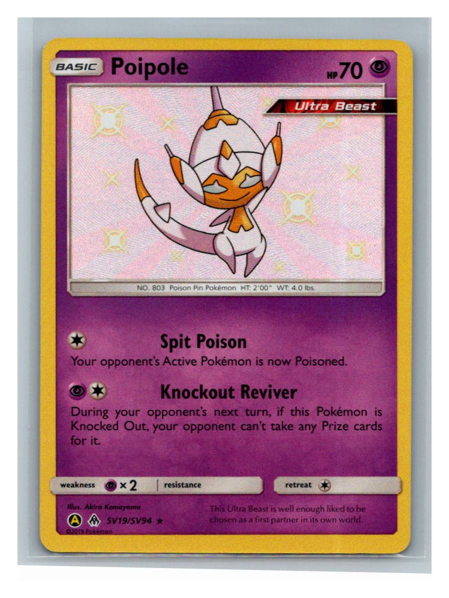 Poipole - Hidden Fates: Shiny Vault (SV19/SV94) - foto real del ejemplar (frontal)