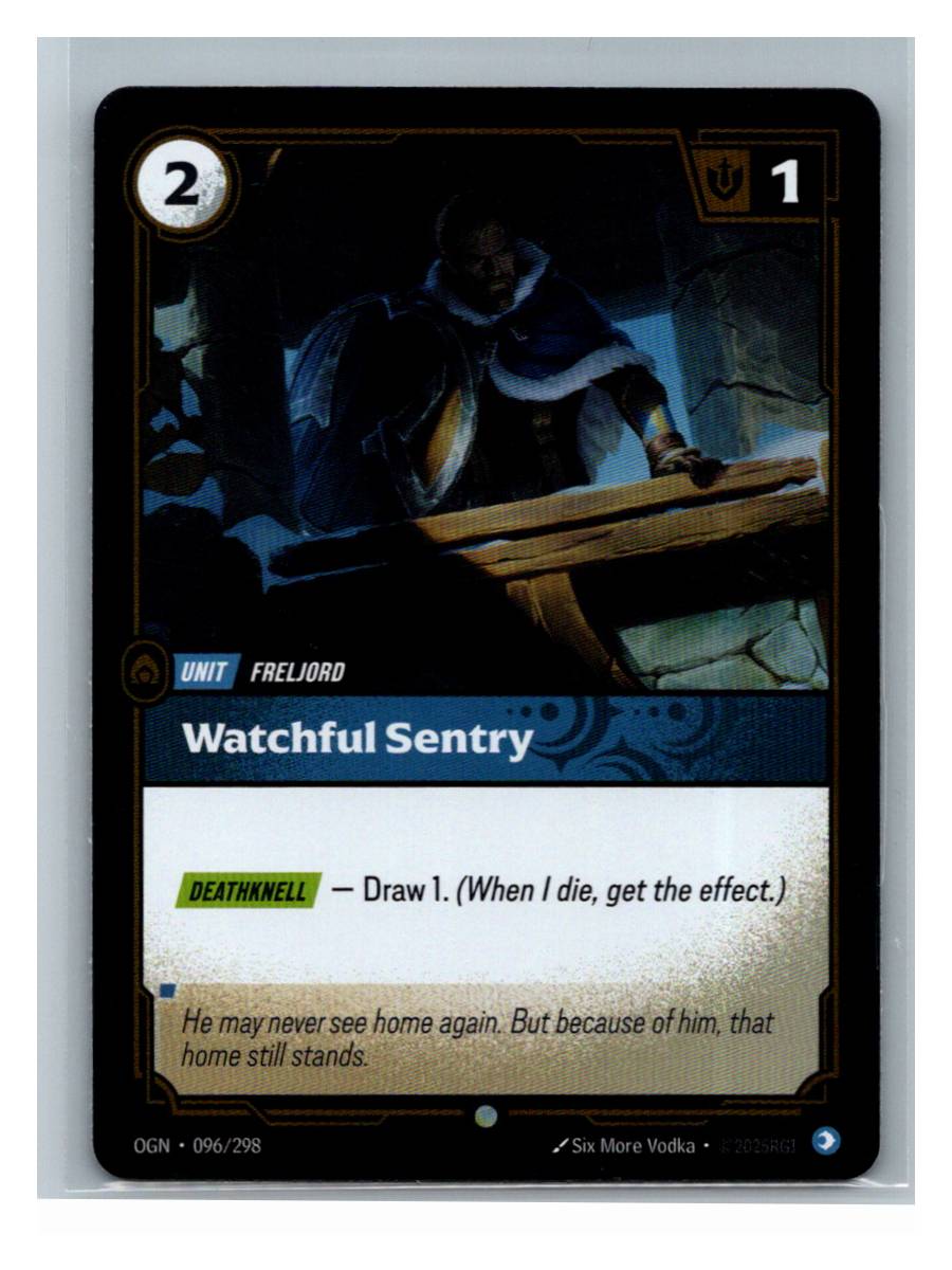 Watchful Sentry - Origins (096/298) - foto real del ejemplar (frontal)