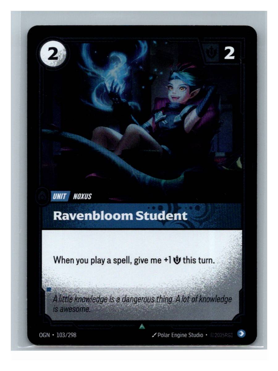 Ravenbloom Student - Origins (103/298) - foto real del ejemplar (frontal)