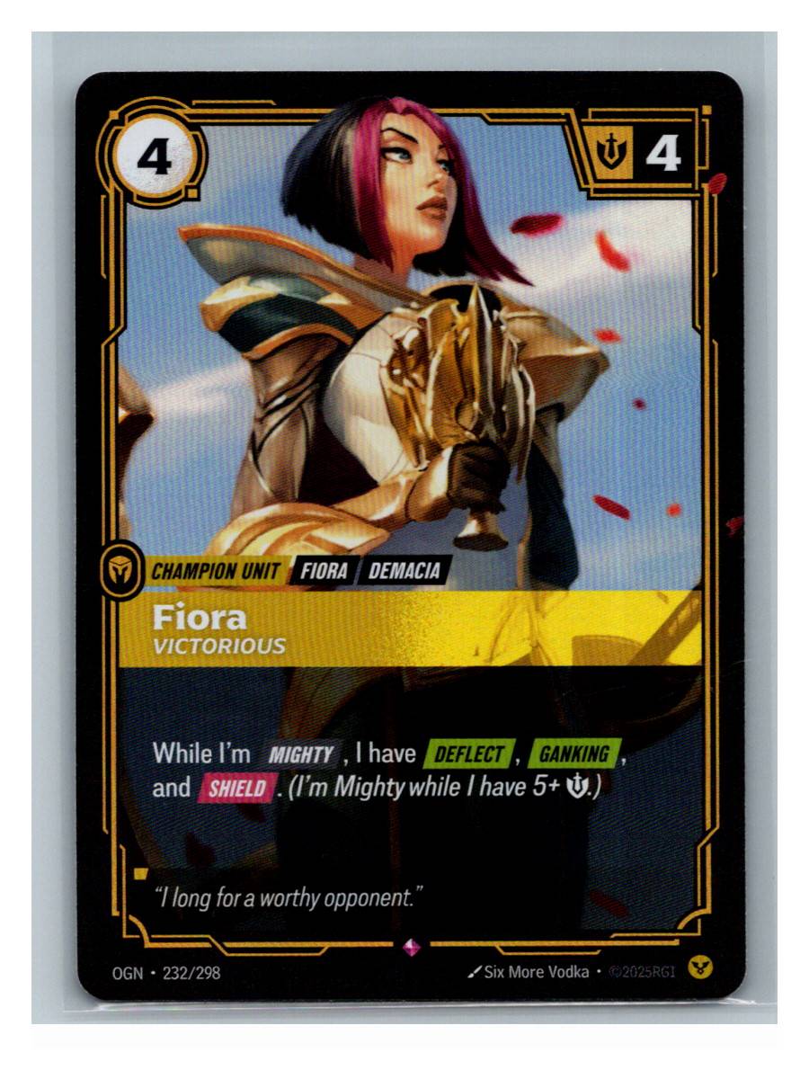 Fiora - Victorious - Origins (232/298) - foto real del ejemplar (frontal)