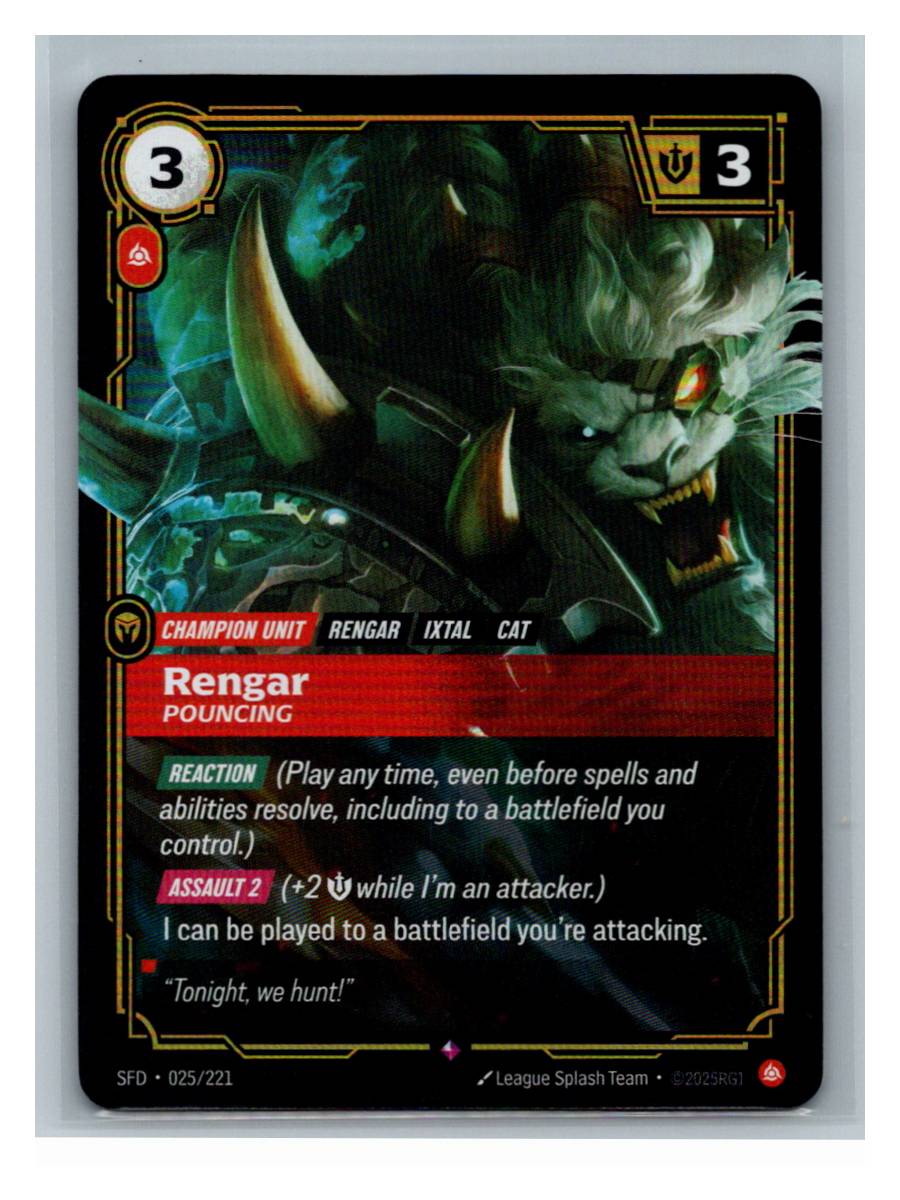 Rengar - Pouncing - Spiritforged (025/221) - foto real del ejemplar (frontal)