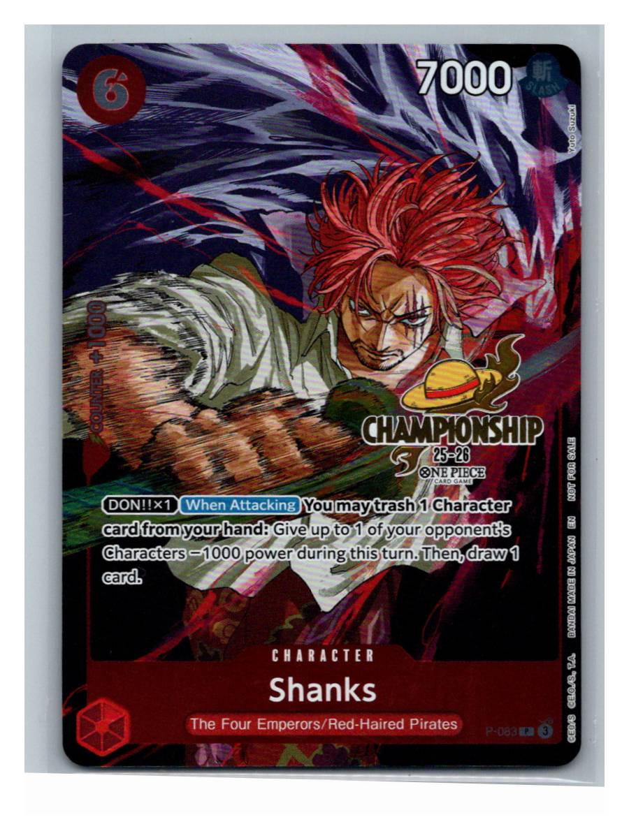 Shanks (CS 25-26 Event Pack Finalist Ver.) - One Piece Promotion Cards (P-083) - foto real del ejemplar (frontal)