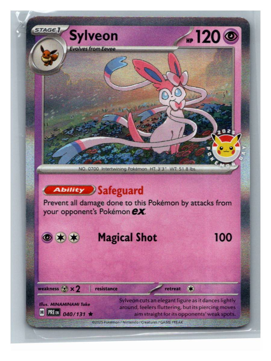 Sylveon (2025 Pokémon Day stamp) - foto real del ejemplar (frontal)