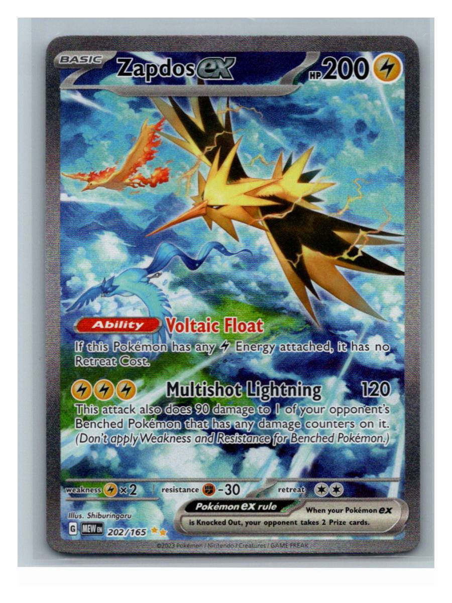 Zapdos ex - foto real del ejemplar (frontal)