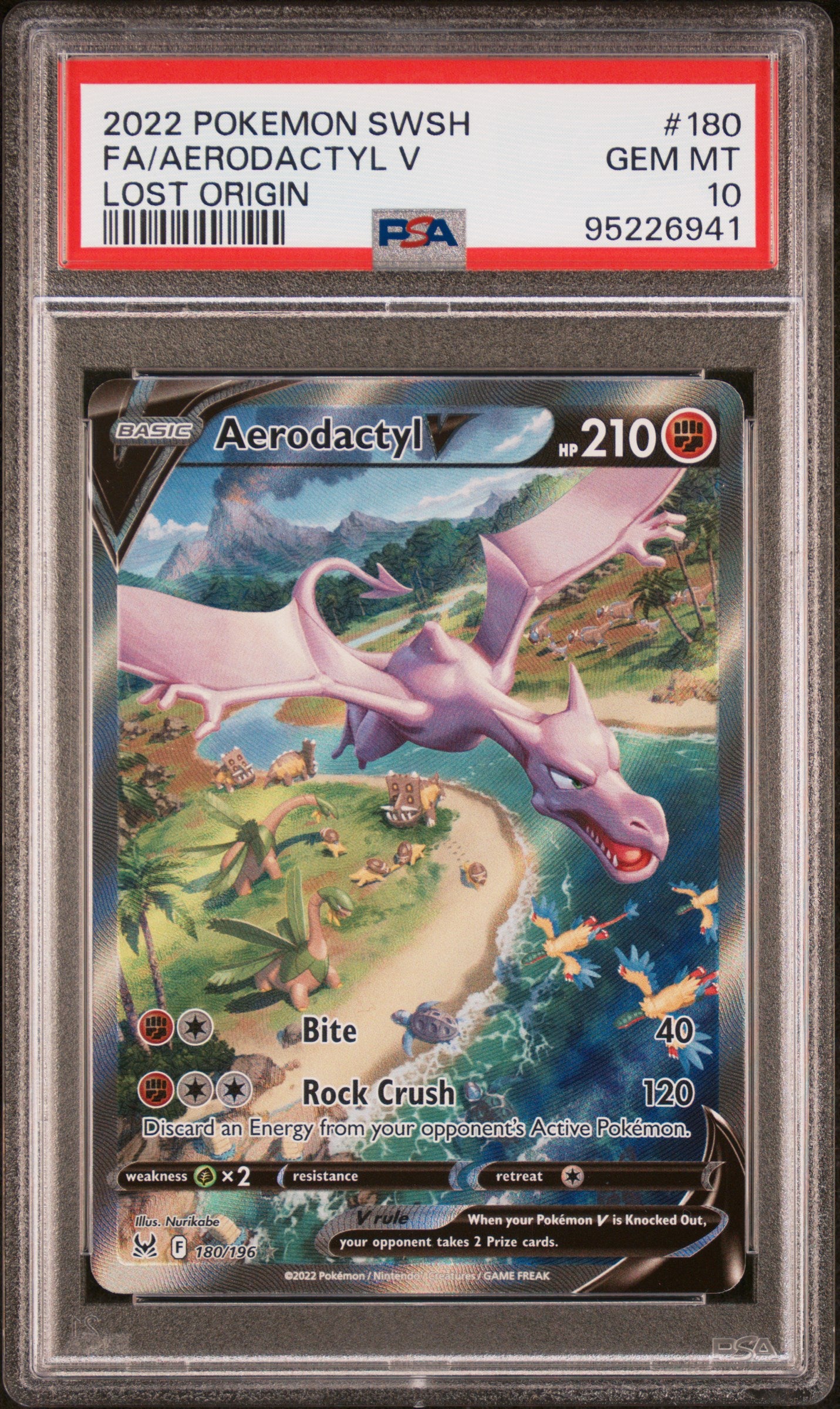Aerodactyl V (Alternate Full Art) - Lost Origin (180/196) [Slab] - Frontal