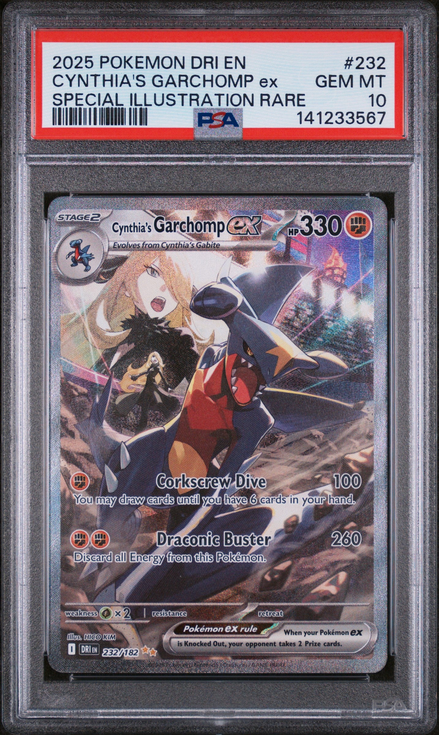 Cynthia's Garchomp ex - Destined Rivals (232/182) [Slab] - Frontal