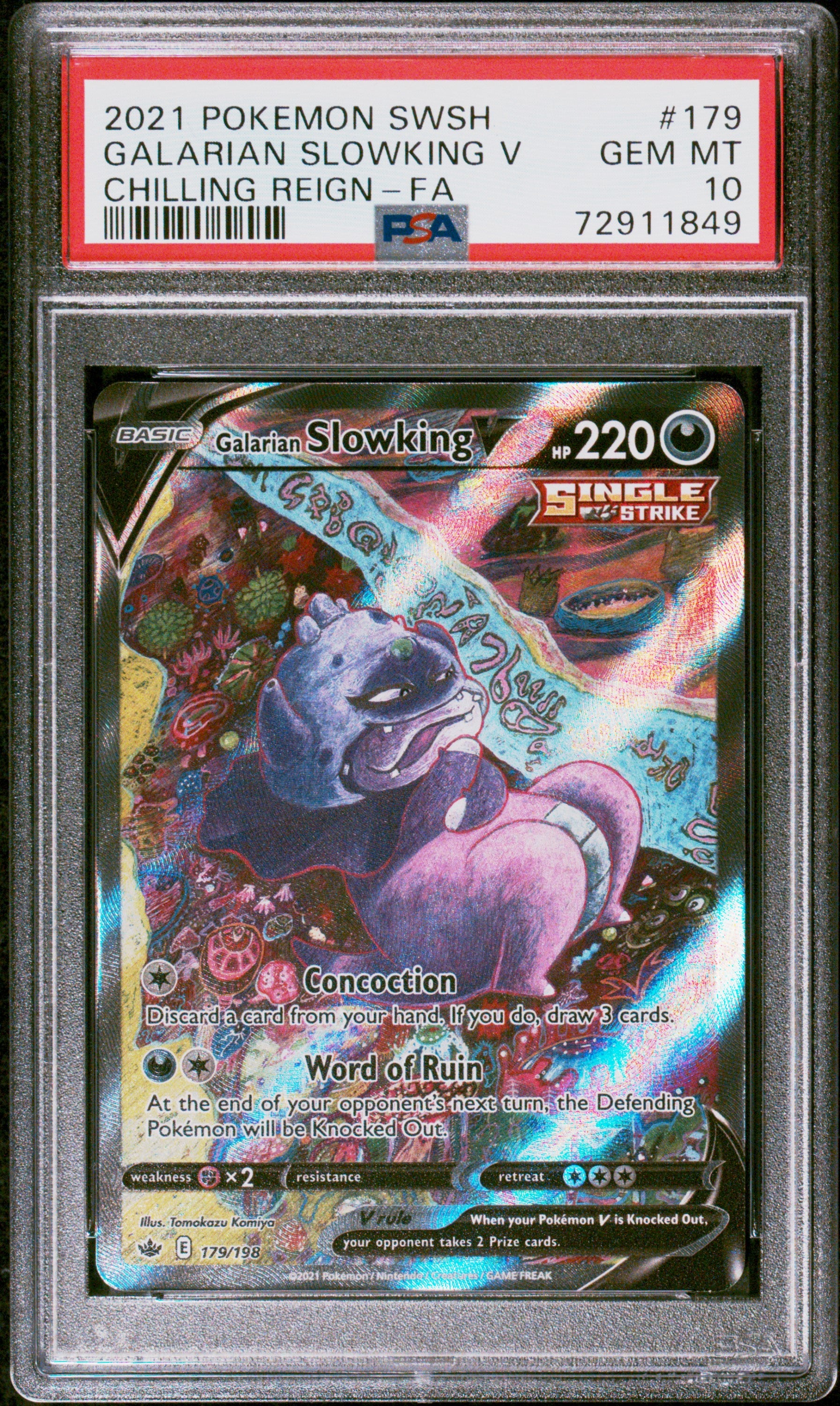 Galarian Slowking V (Alternate Full Art) - Chilling Reign (179/198) [Slab] - Frontal