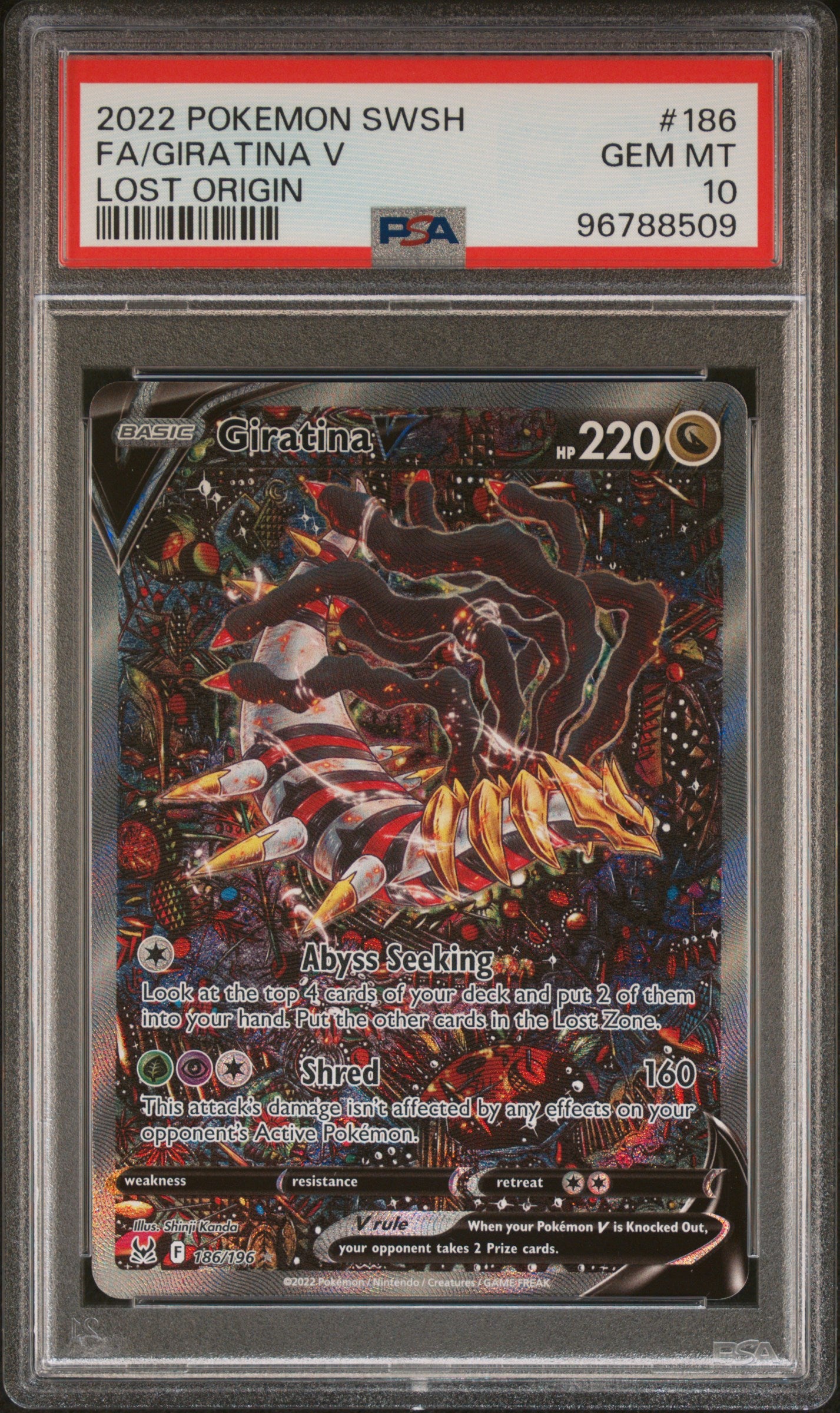 Giratina V (Alternate Full Art) - Lost Origin (186/196) [Slab] - Frontal