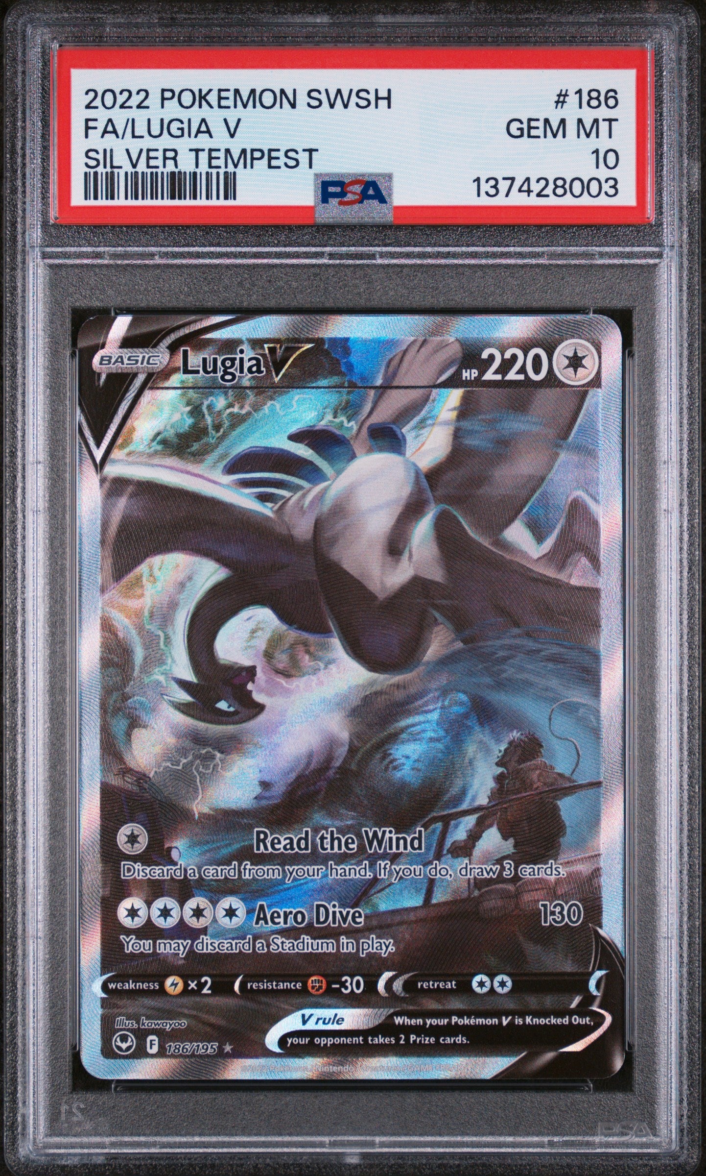 Lugia V (Alternate Full Art) - Silver Tempest (186/195) [Slab] - Frontal