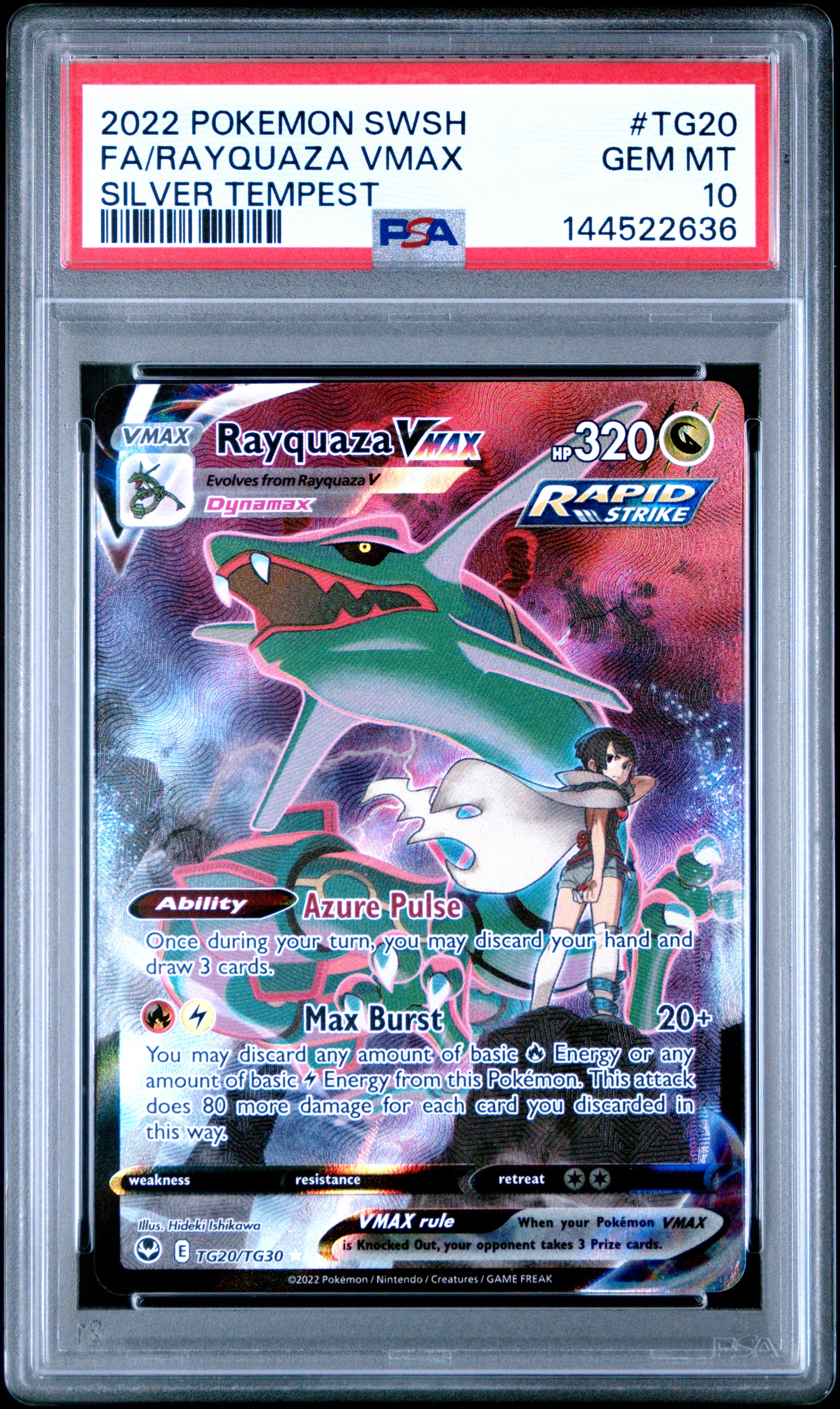 Rayquaza VMAX - Silver Tempest Trainer Gallery (TG20/TG30) [Slab] - Frontal