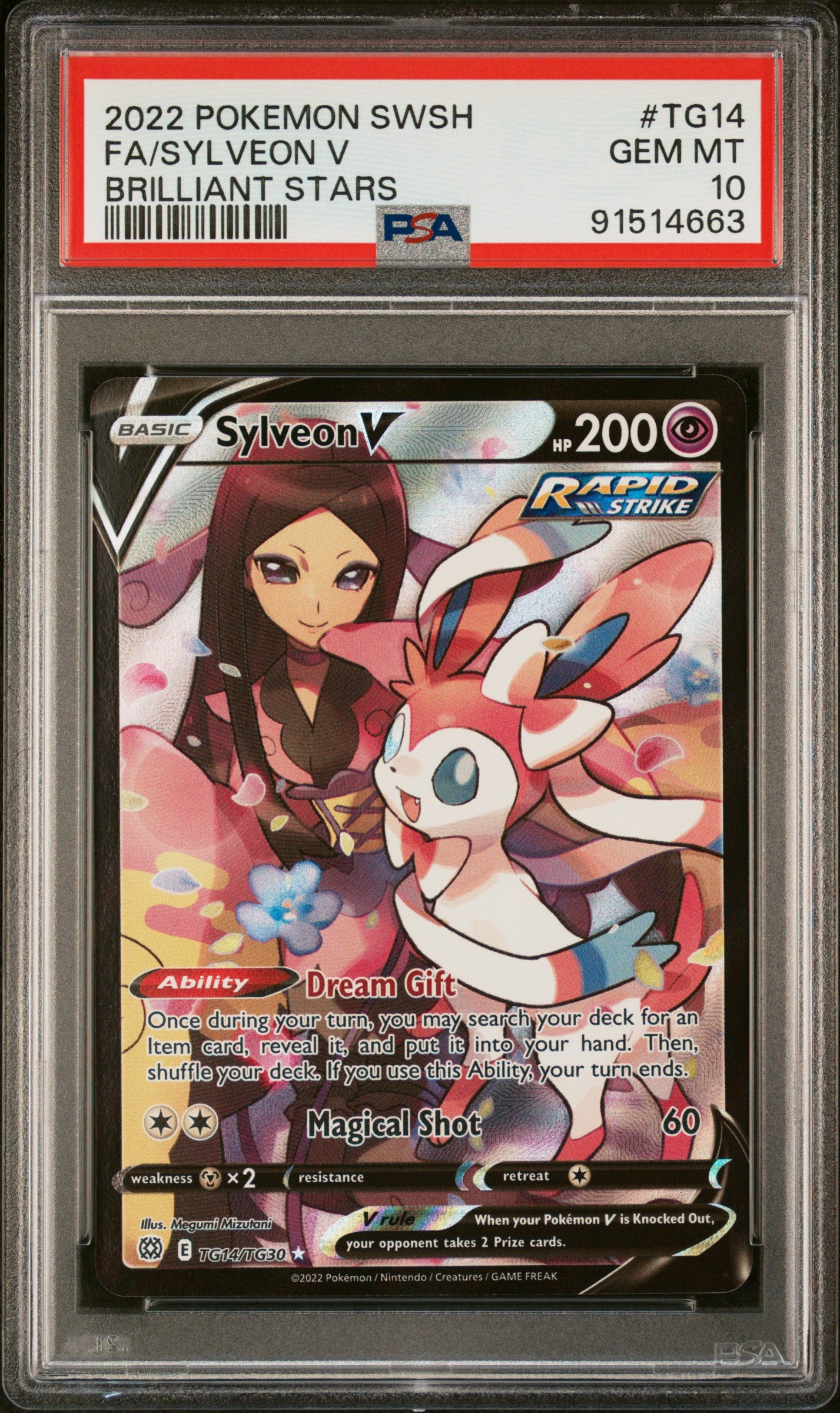 Sylveon V - Brilliant Stars Trainer Gallery (TG14/TG30) [Slab] - Frontal