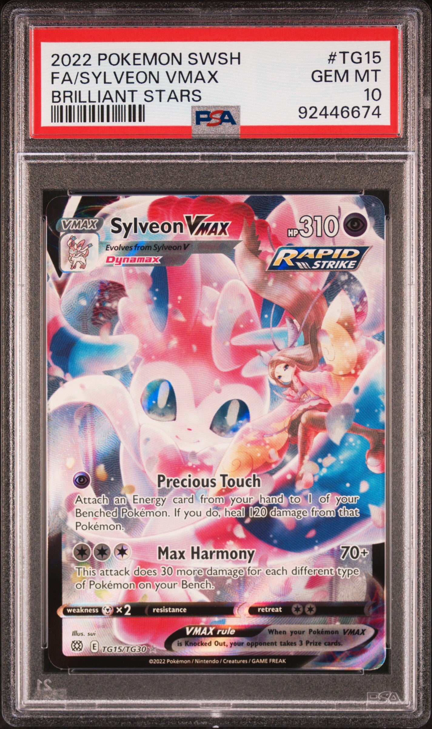 Sylveon VMAX - Brilliant Stars Trainer Gallery (TG15/TG30) [Slab] - Frontal