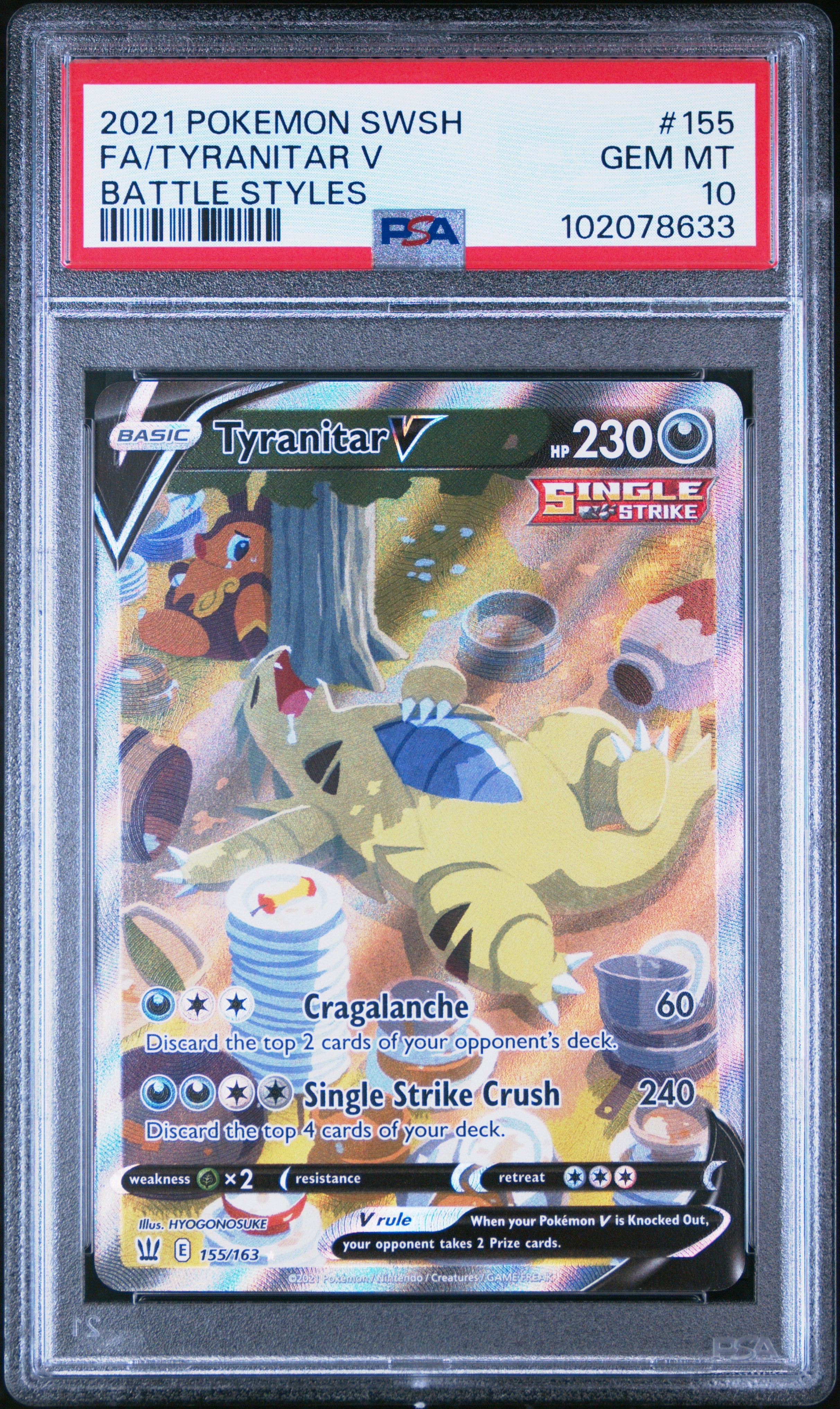 Tyranitar V (Alternate Full Art) - Battle Styles (155/163) [Slab] - Frontal