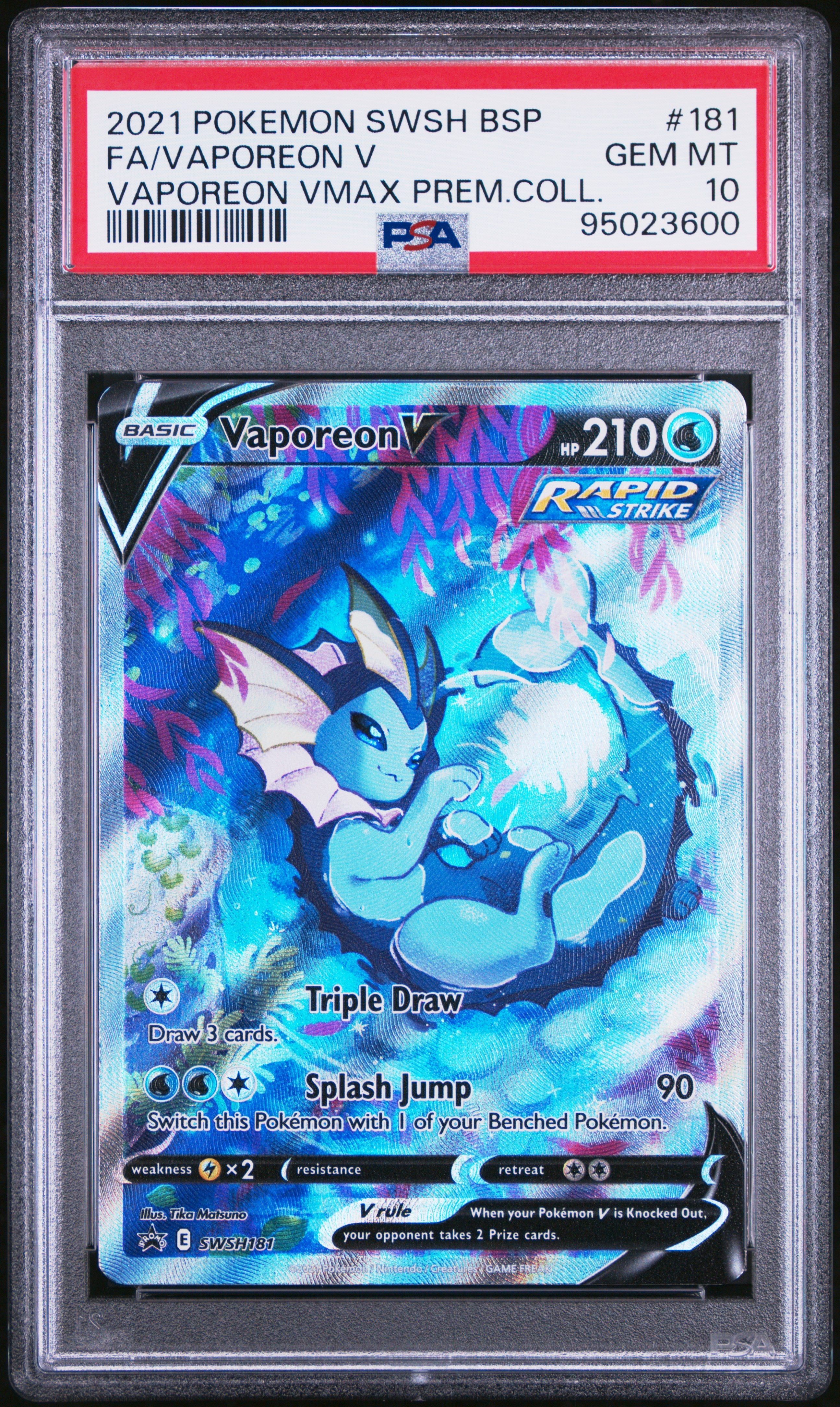 Vaporeon V - Sword & Shield Promo (SWSH181) [Slab] - Frontal