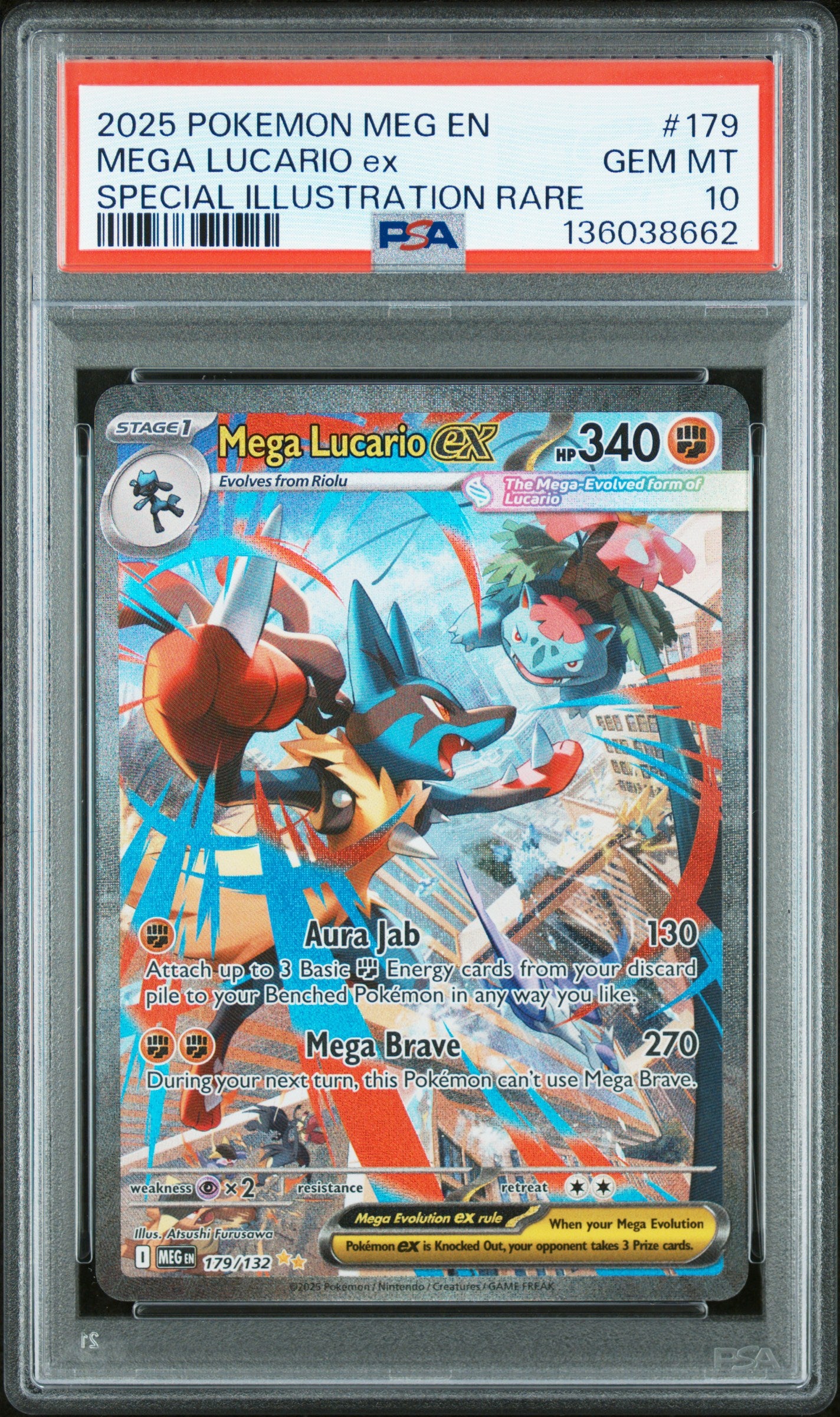 Mega Lucario ex - Mega Evolution (179/132) [Slab] - Frontal