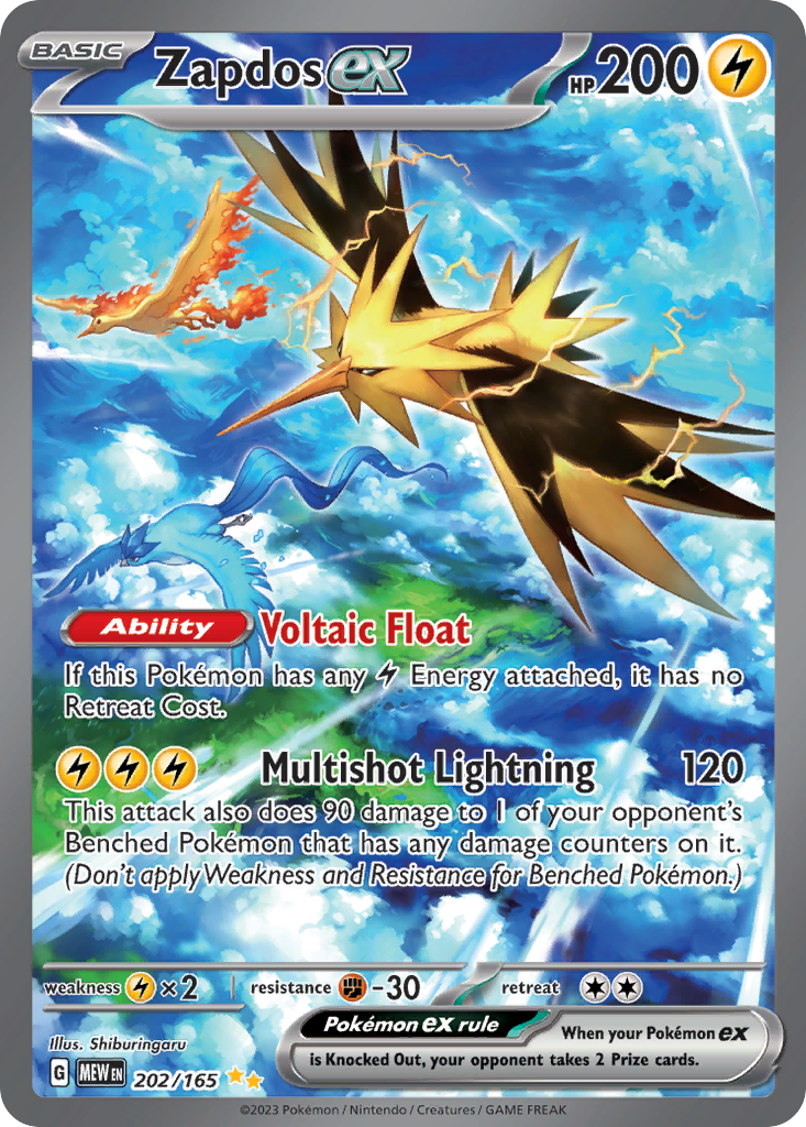 Zapdos ex - SV: 151 (202/165) - Lightly Played